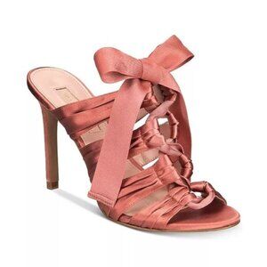 Avec Les Filles Janelle Satin Rose Satin Lace-Uo Dress  Heeled Sandals Women's S